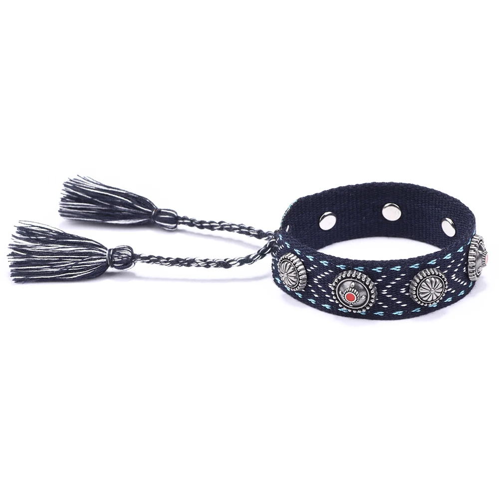 New Bohemian Vintage Ethnic Style Woven Bracelet Colorful Flow Su Totem Hand-wringing Nepali Adjustable Hand Rope Jewelry Women | Украшения