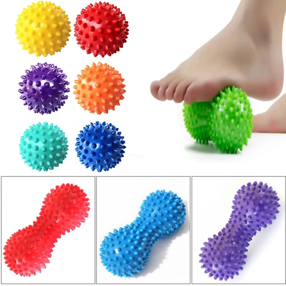 

1PC Peanut Massage Ball SHedgehog Sensory Training Grip Ball Muscle Pain Stress Sensory Ball Foot Muscle Massager Relaxation