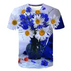 Мужская футболка с коротким рукавом, Повседневная футболка большого размера с 3D-принтом морских цветов, модель 6xL на лето, 2021