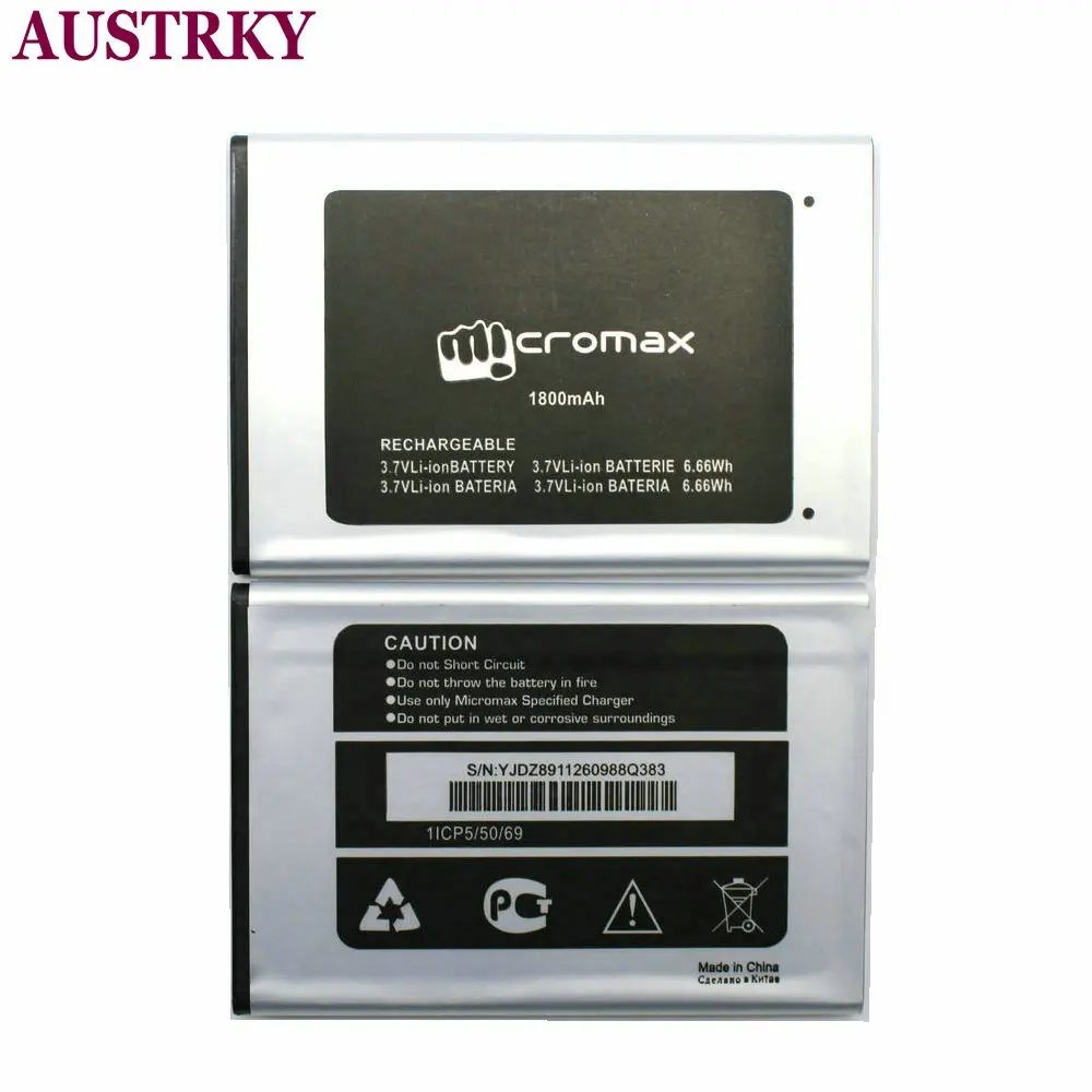 Новый аккумулятор для телефона Micromax Q383 1800 мАч аккумуляторные батареи + код