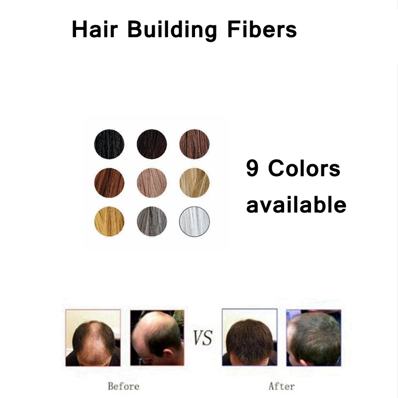Выпадение волос строительное волокно 9 цветов мгновенный парик ребровые порошки