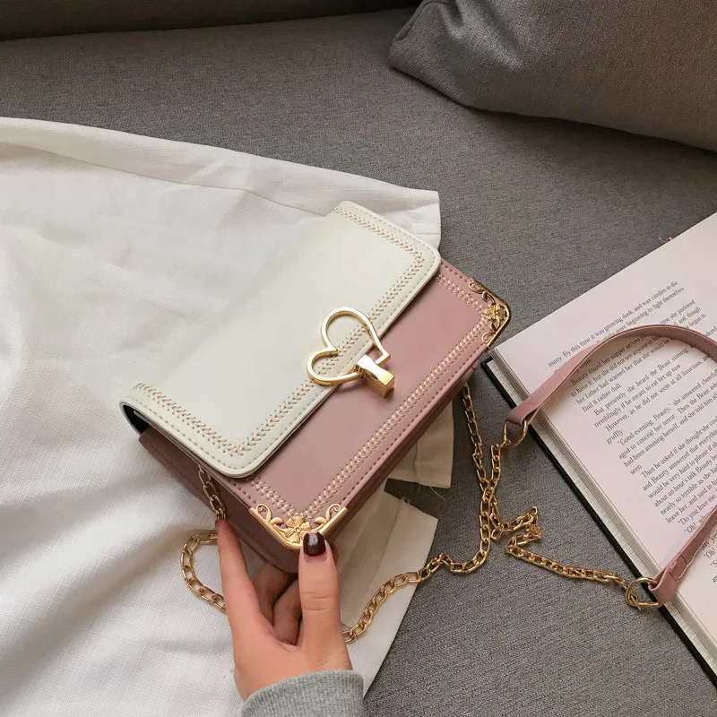 

All-match bag female Korean style small square bag summer fashion hit color one-shoulder messenger bag