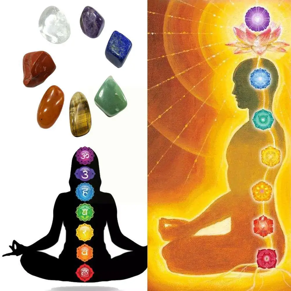 

Натуральный кварц Seven Akra камень 7 цветов Набор Йога камни лечебные камни ручные неправильные кристаллы Comfo Reiki полировка T8n3