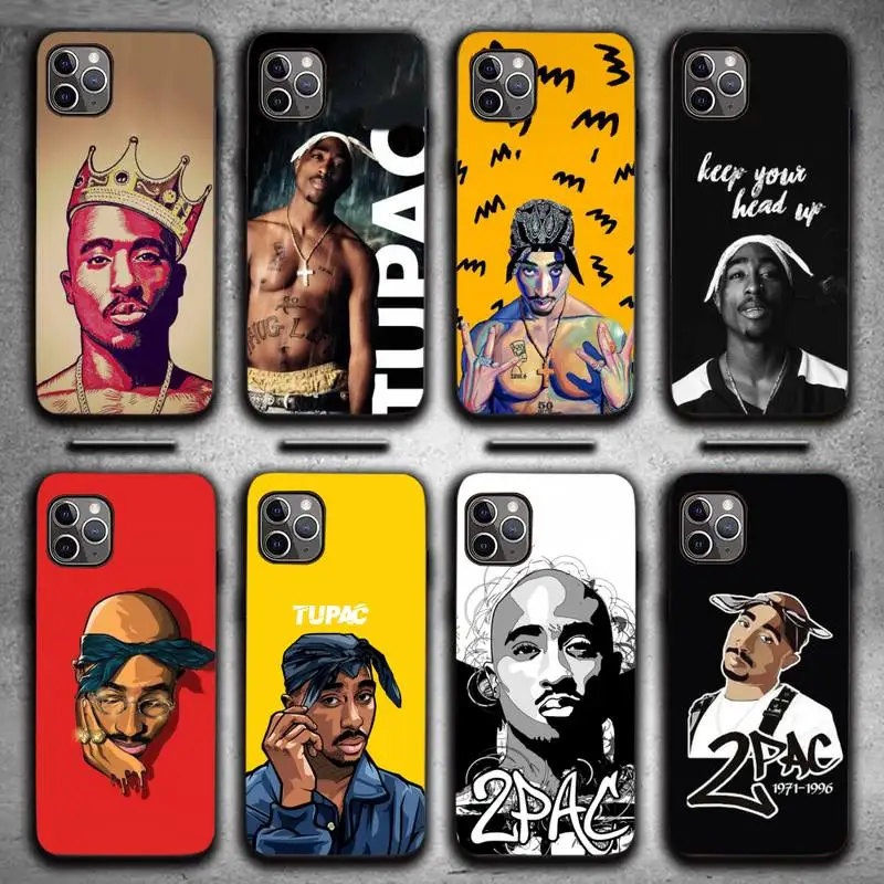 

tupac Phone Case for iPhone 7 8 11 12 Pro X XS XR Samsung A S 10 20 30 51 Plus pro Max funda