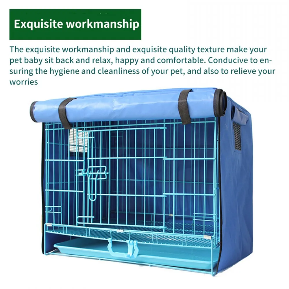 

Pet Dog Cage Cover Foldable Playpen Crate Cover Breathable Waterproof Sun-proof Windproof Poncho Cat Rabbit Small Animal Cover