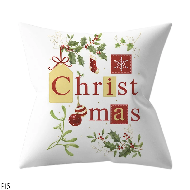 P15 christmas 1 шт. 45*45 см Санта-Клаус Merry Christmas Наволочки Чехол новогодний домашний диван Автомобильная подушка Декоративные Чехлы для подушек - Цвет: P15 christmas