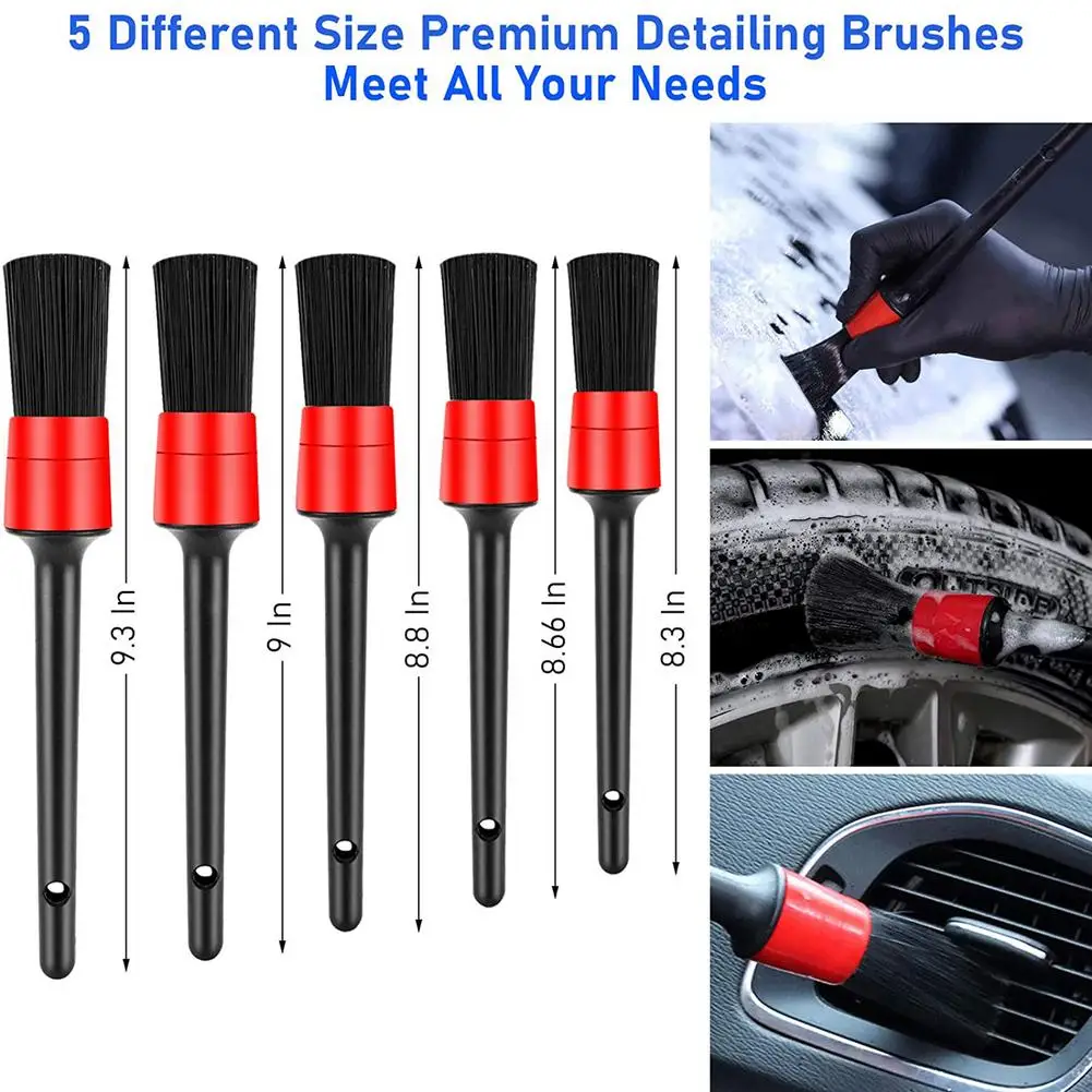 

15pcs Car Cleaning Brush Set Detail Brushe Car Wash Gloves Wheel Brushes Mini Car Dust Collector Wire Brushes Towels Wax Nozzles