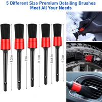 15pcs car cleaning brush set detail brushe car wash gloves wheel brushes mini car dust collector wire brushes towels wax nozzles