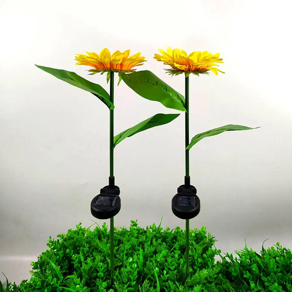 Светодиодный солнечный светильник s в форме подсолнуха уличный цветочный