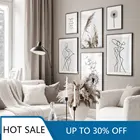 Линейная художественная фигурка постер Одуванчик настенная Картина на холсте постеры трава печать Цитата Современная Настенная картина для декора гостиной