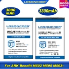 100% Оригинальный LOSONCOER 3000 мАч для ARK Benefit M502 M505, Benefit M503 аккумулятор