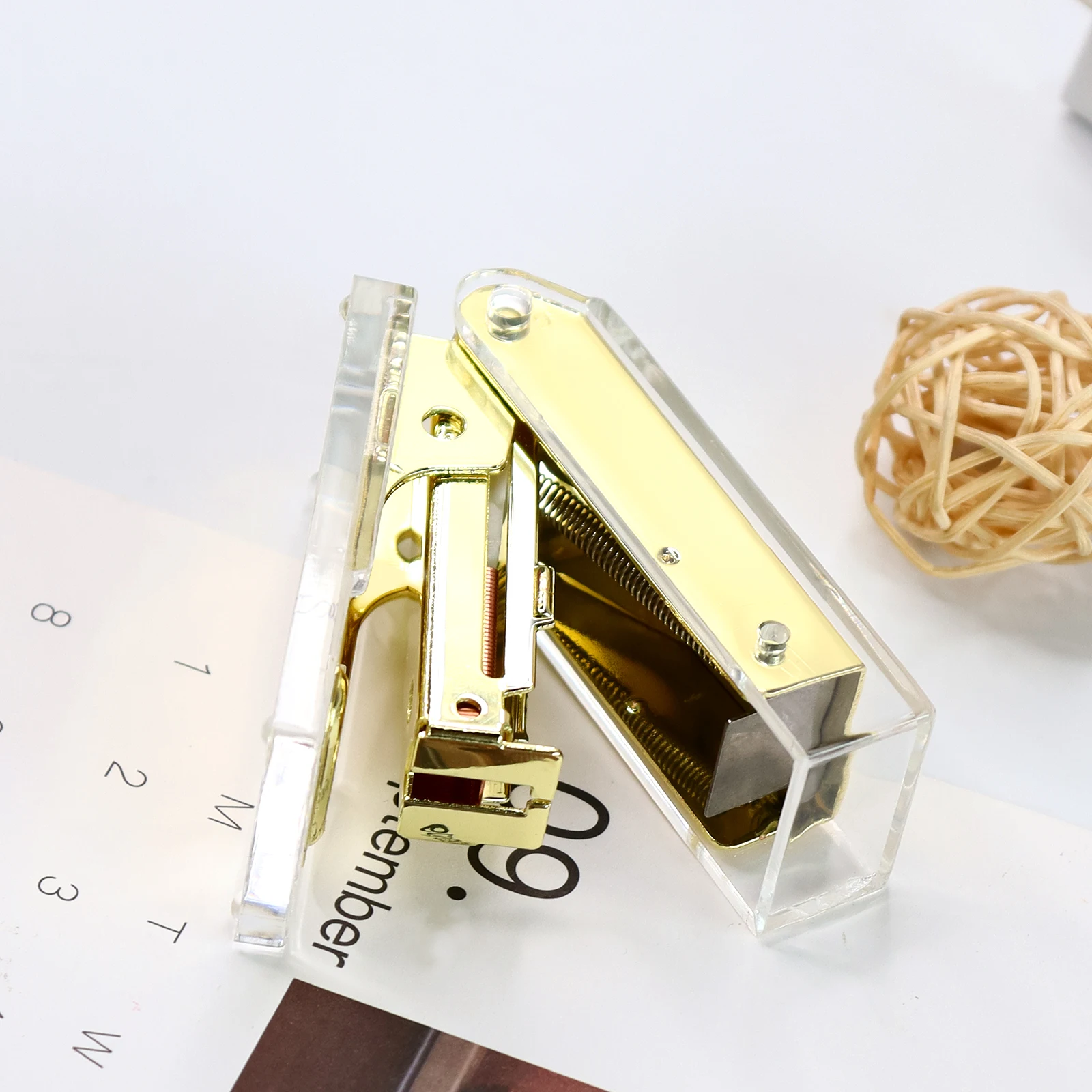 Cute Transparent Acrylic MINI Stapler Portable And Practical For Women And Girls Teenagers Small Binding Stationery