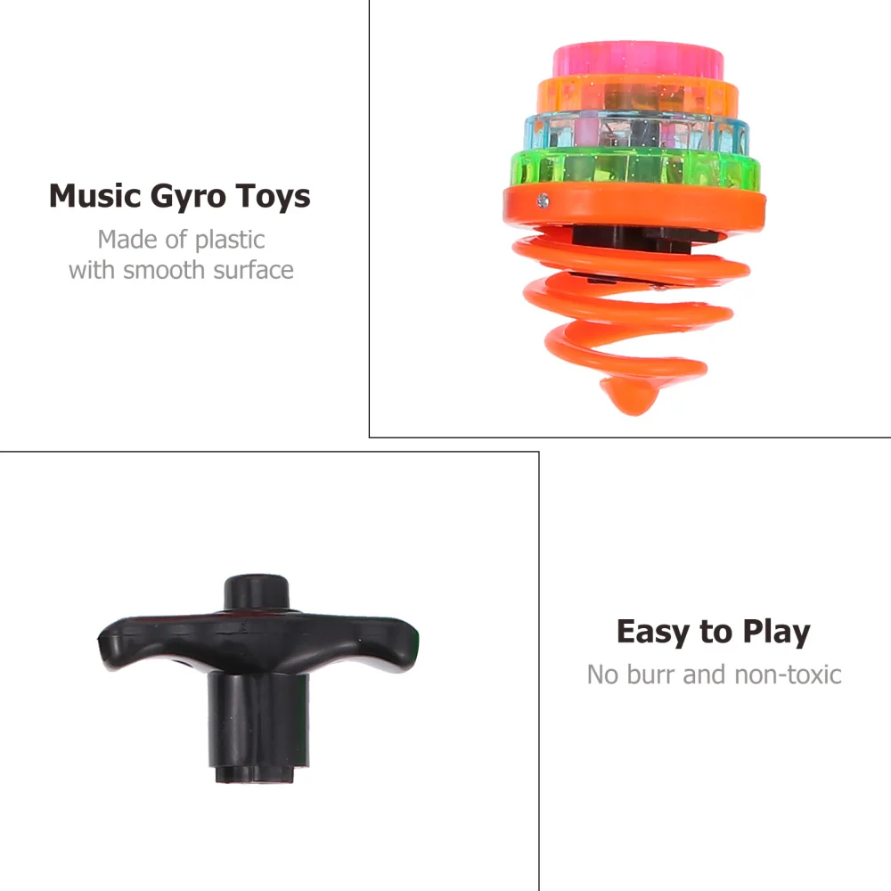 

5Pcs Spinning Tops Toys Flashing Gyro Toys Educational for Kids