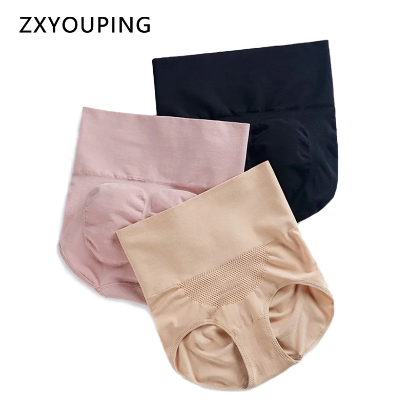 Женские трусики с высокой талией бесшовные хлопковые для подтяжки бедра теплые 3D