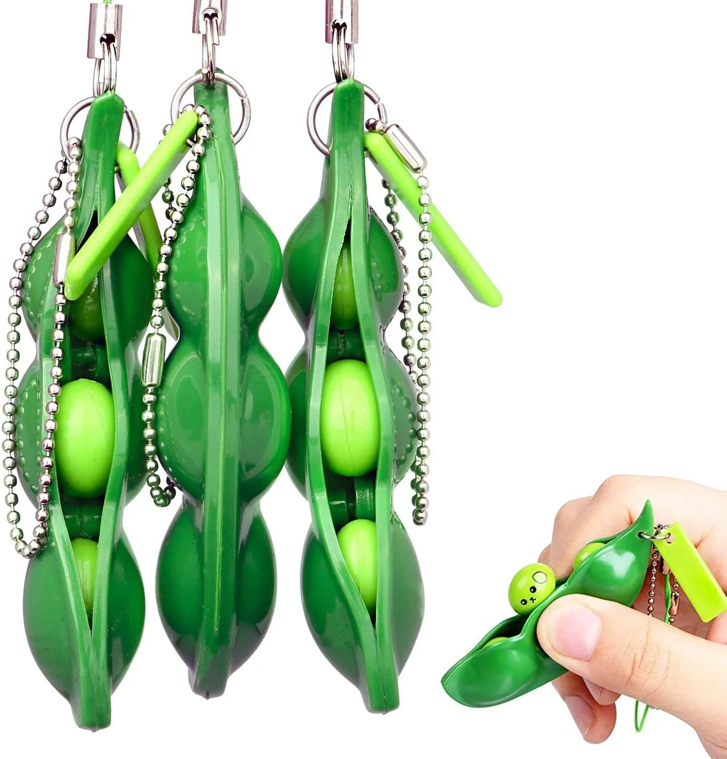 

Infinite Squeeze Edamame Toy Peas Beans Keychain Popit Squishy Fidget Toys Decompression Antistress Reliever Figet Toys Stress