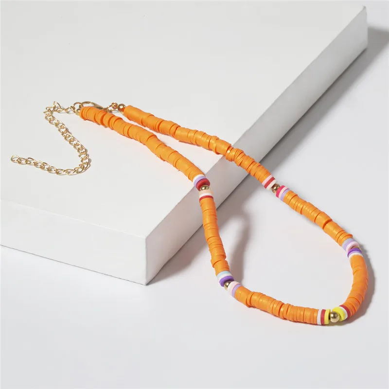 Yellow 7 цветов, уникальный дизайн, ожерелье-чокер из бисера, ошейник, заявленный подарок для девушки, колье, Корейская Радужная мягкая цепочка, ожерелье для женщин - Окраска металла: Yellow