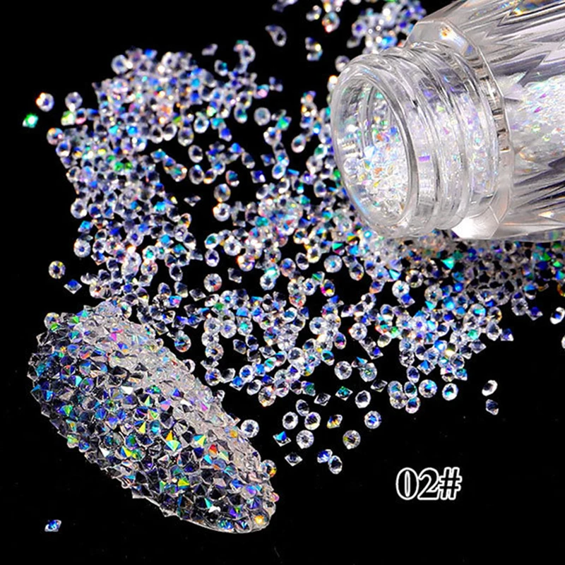 Glitter Nail Art Stickers 3D Nail Rhinestone Crystal Glass DIY Gems Glitter Nail Rhinestones Hot Sliders For Nails Nail Stickers