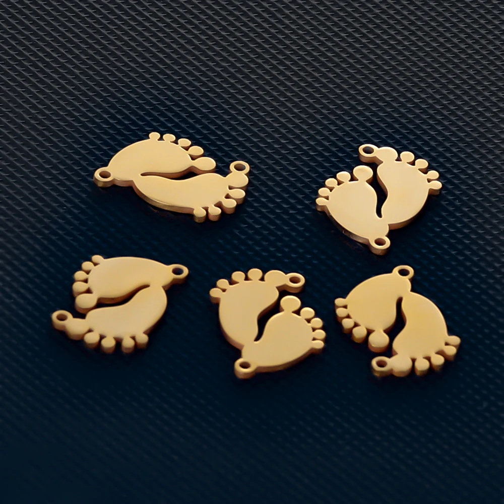 Semitree 5 шт. милые Подвески из нержавеющей стали для детских ног соединитель