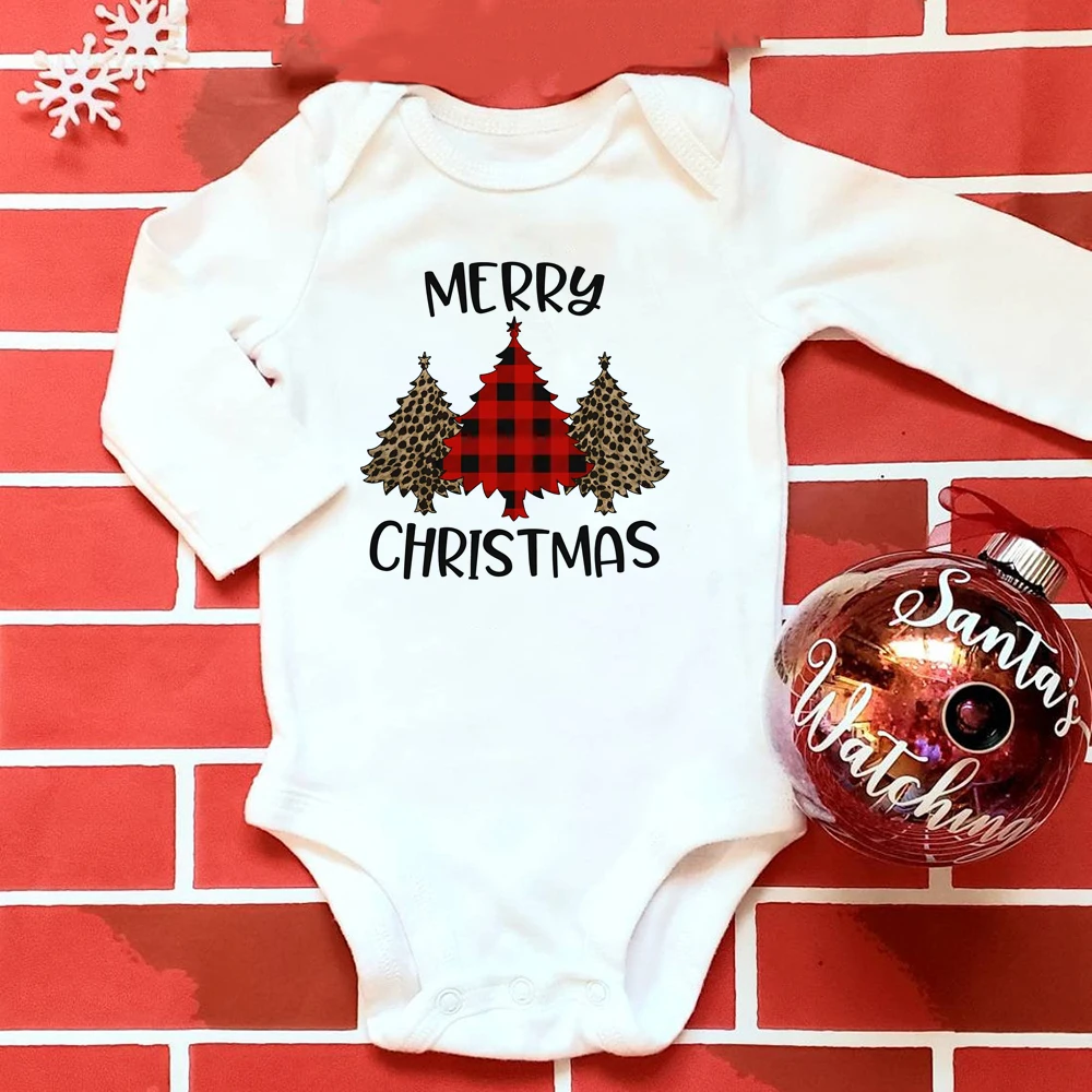 

Merry Christmas Baby Girl Outfit Christmas Girl Infant Clothes Christmas Tree Winter Baby Boy Clothes Baby Onesie Letter