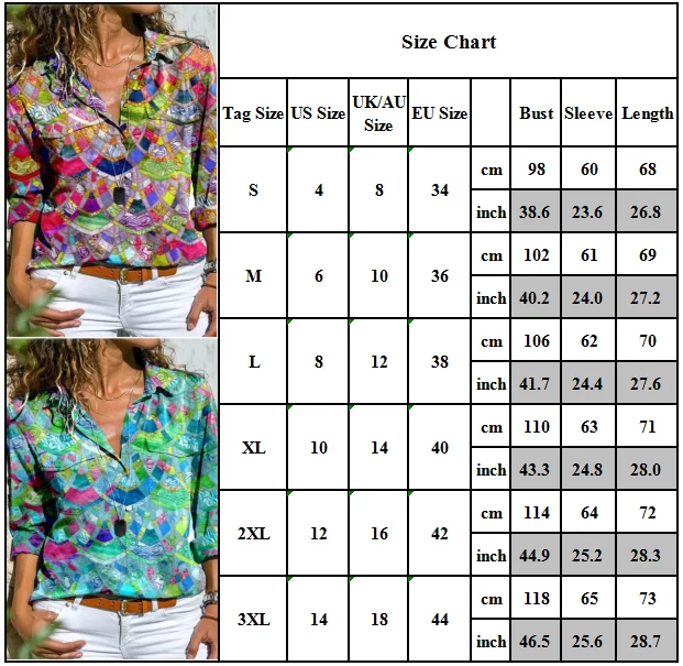 

VICABO Women Boho Floral Printed Long Sleeve Shirts Summer Casual V-Neck Female Tops Fashion Women Shirts