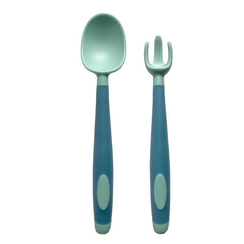 

Children's spoon baby baby learn to eat training complementary food tableware set twisted fork spoon