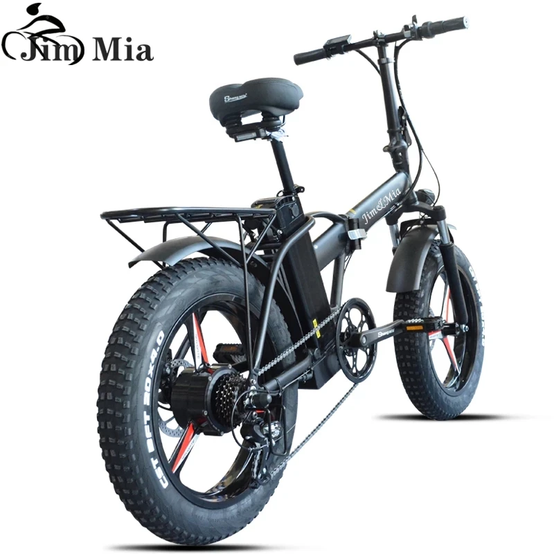Kaufen Jimmia500W48V Elektrische Mountainbike 4,0 Fett Reifen 15Ah Lithium-batterie Faltbare Elektrische Fahrrad