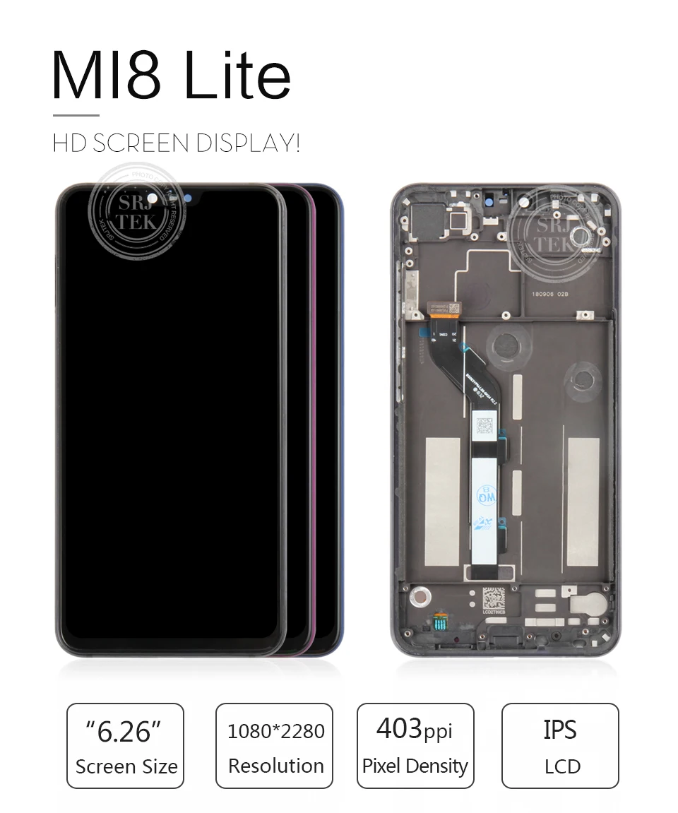 Для Xiaomi Mi 8 Lite ЖК-дисплей Матрица сенсорный для Xiaomi Mi 8X экран дигитайзер сенсор сборка для Mi8 Молодежный дисплей рамка Mi 8