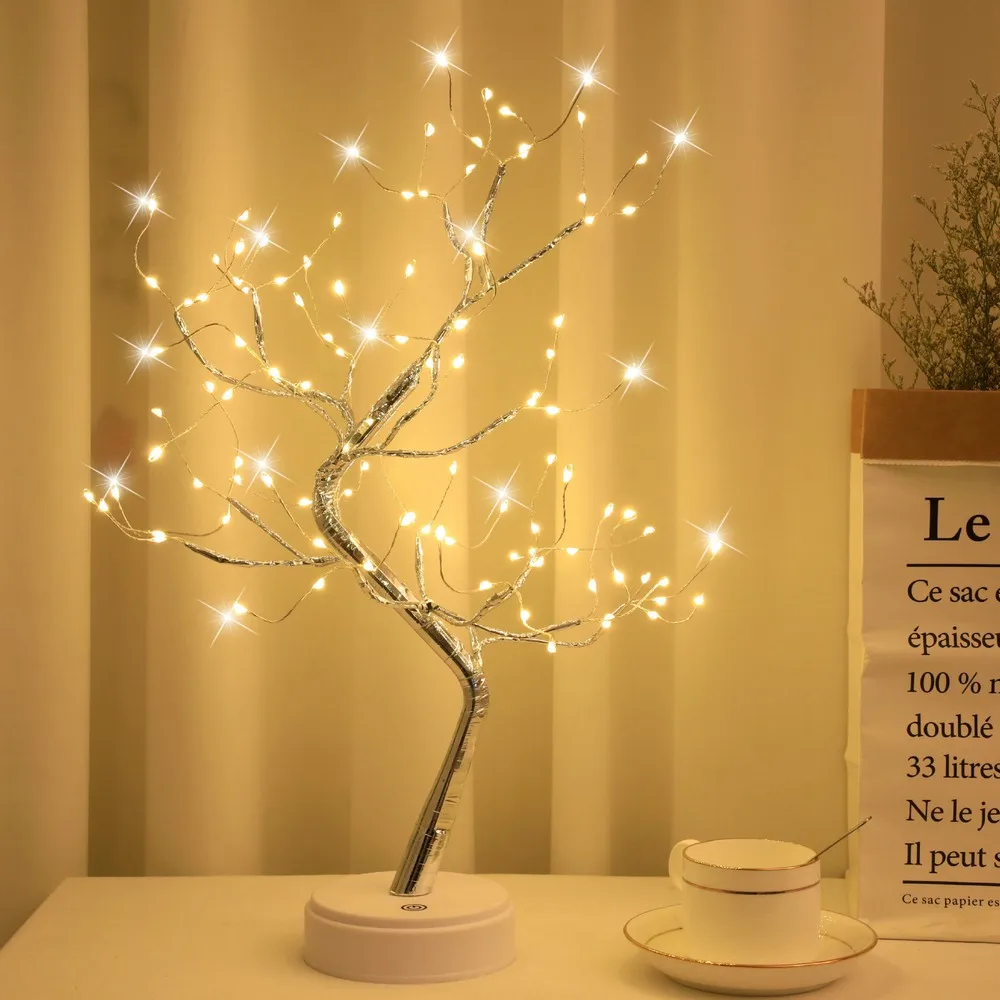 

led copper wire rice tree light starry night light lamp For Kitchen Wardrobe Decor