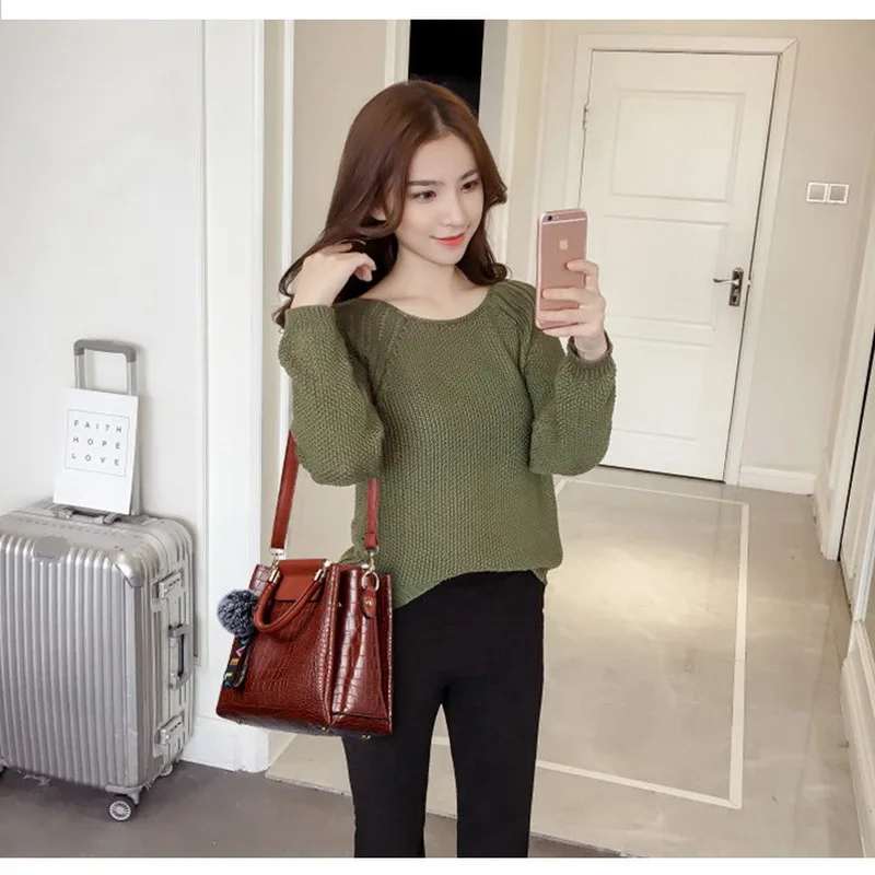 FUNMARDI Luxury Brand Handbag Women Alligator Patchwork Shoulder Bag Crossbody New PU Women Bag Trunk Tote Bag Hairball WLHB2025