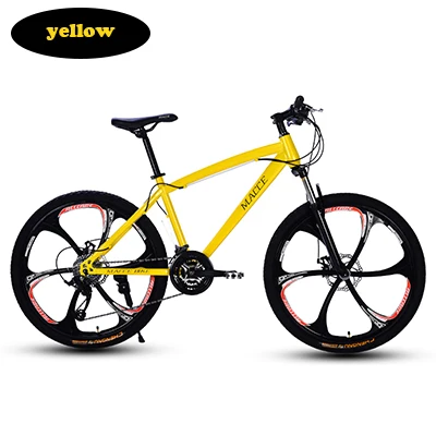 Горный велосипед MTB 21/24/27 Скорость двойной дисковый тормоз 26 дюймов и студенток одного колеса переменной Скорость велосипеда - Цвет: YELLOW