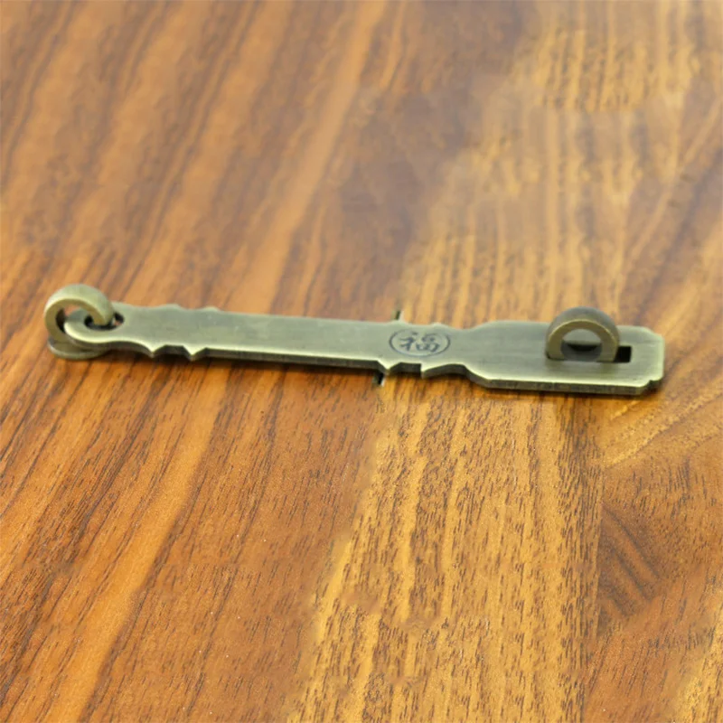 

FU Furniture Door Brass Hasp Cabinet Lock Buckle Antique Drawer Bolt Garden Anti-Theft Hardware Part