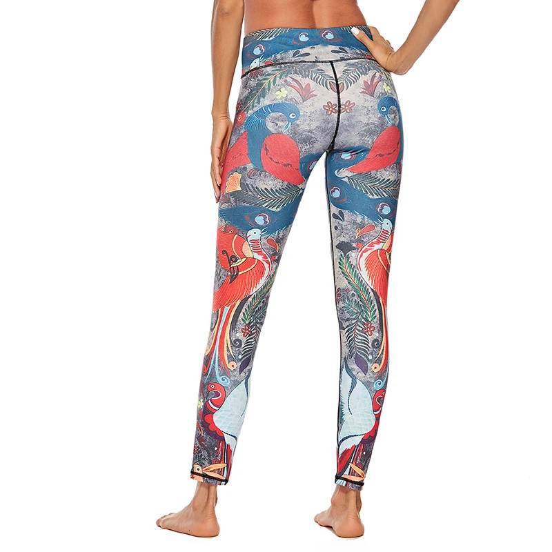 Новые модные леггинсы для тренировок женские фитнеса с пуш-ап принтом высокой