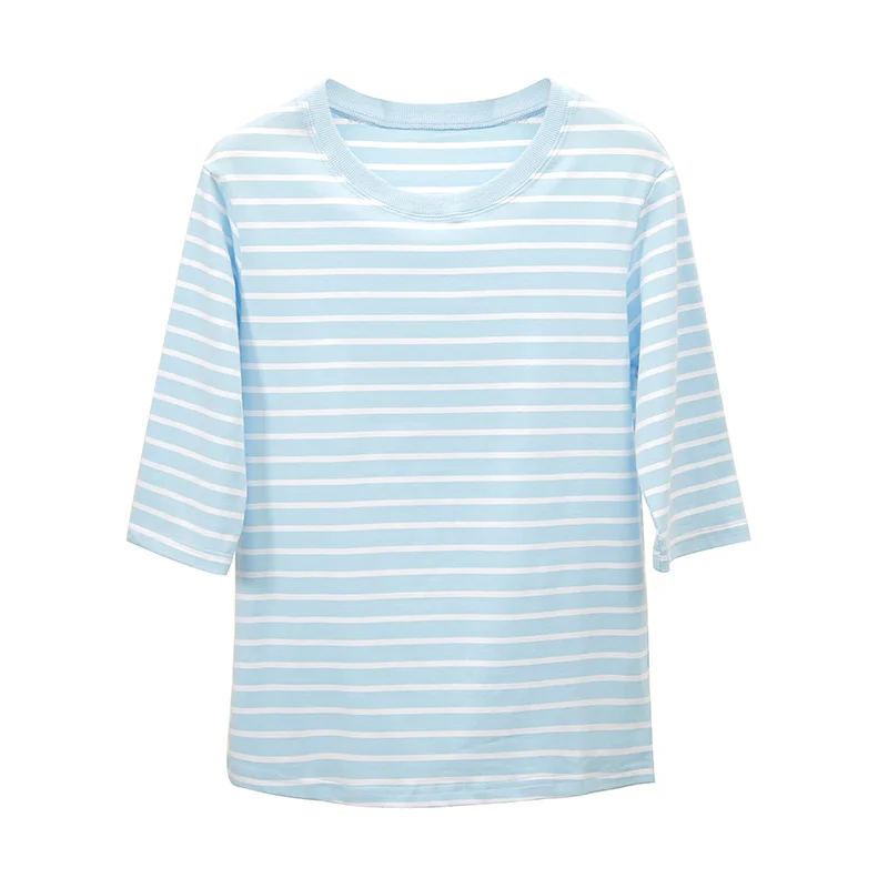 Блузка женская хлопковая в полоску с рукавом до локтя|shirt top|fall shirtsshirt office ladies |