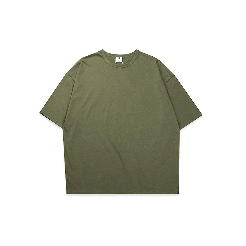 Армейский зеленый Футболка большого размера для мужчин Kanye West S-XXL модные простые футболки с коротким рукавом мужские свободные черные мужские футболки Harajuku Мужская футболка s - Цвет: Армейский зеленый