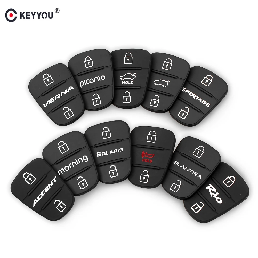 Резиновый кнопочный коврик KEYYOU для Hyundai l10 l20 l30 Picanto Solaris RIO Sportage Elantra Kia Verna k2 K5 пульт