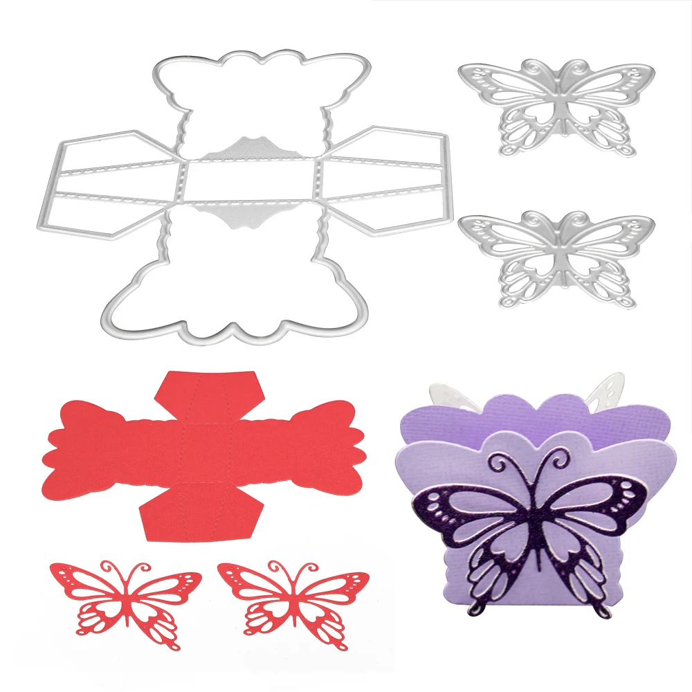 Металлические Вырубные штампы для скрапбукинга в подарочной коробке с бабочкой