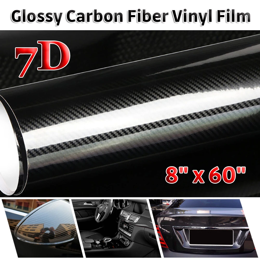 

7D Carbon Fiber Vinyl 20CM x 152CM Car Wrap Sheet Roll Film Wrap Sticker Motorcycle Automobile Styling Auto Decals Sheet