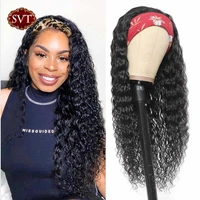 svt headband wig water wave human hair wigs malaysian curly scarf wig glueless wigs for black women wet and wavy natural wigs