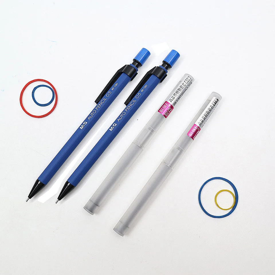 2 Blue-2 Refills M& G P100 автоматический карандаш 0,5 мм черные пластиковые механические карандаши 2B заправки для детей рисование школы канцелярские принадлежности - Цвет: 2 Blue-2 Refills