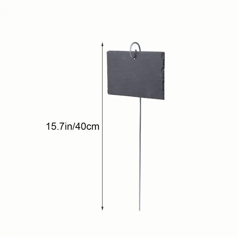 

1 Set Slate Gardening Labels Rectangular Plant Tag Iron Hanging Display Sign for Flower Bed Pots Planters