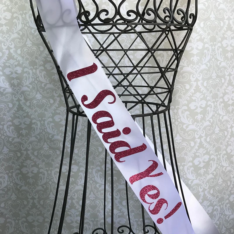 

I Said Yes Sash Bridal Shower bachelorette party Wedding Engagement Proposal Bride to be Future Mrs Honeymoon Gift Photo props