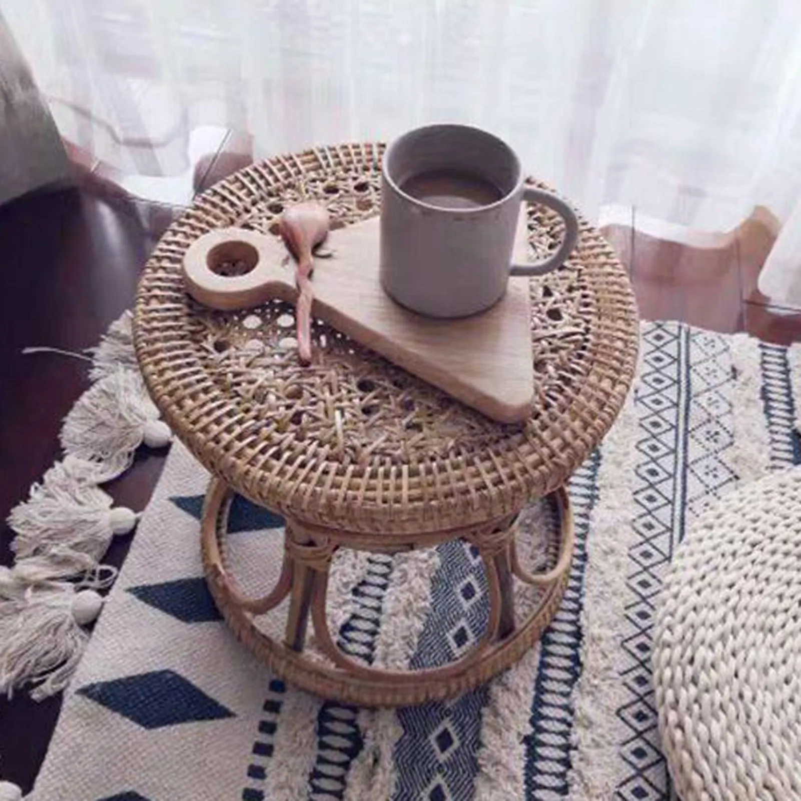 

Rattan Hand Woven Plant Stand Indoor Flower Pot Rack Indoor Plant Stand Plant Pot Holder For Home Gardening Interior Decoration
