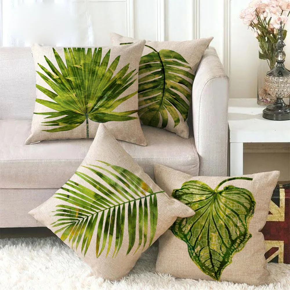 

45X45cm Leaflet hand-painted series linen pillowcase cushion cover pillows decor home pillow covers decorative