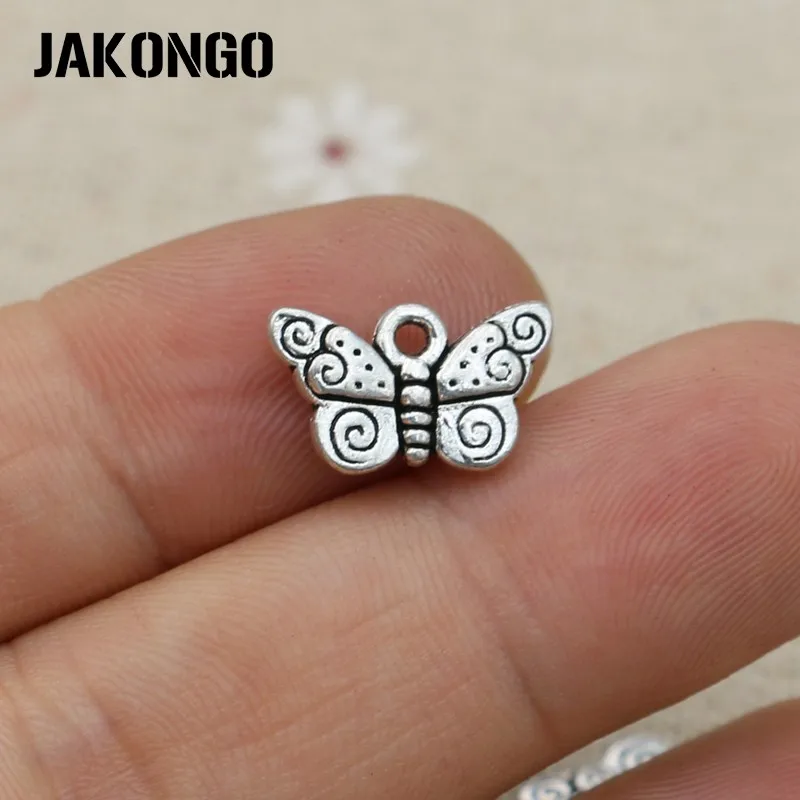 

Подвески в виде бабочек, античные серебряные Подвески для изготовления ювелирных изделий, браслетов «сделай сам» ручной работы, 15x9 мм, 40 шт.