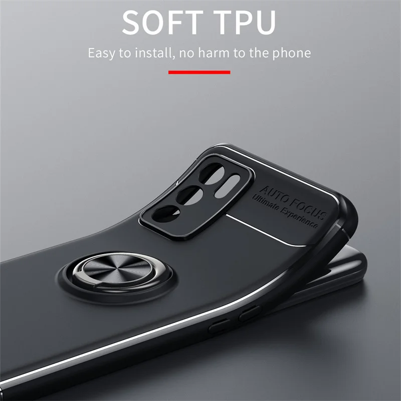 For OPPO A16 Case For OPPO A16 Cover Phone Bumper TPU Soft Ring Magnetic Shockproof Holder For Cover OPPO A54S A16S A16 Fundas