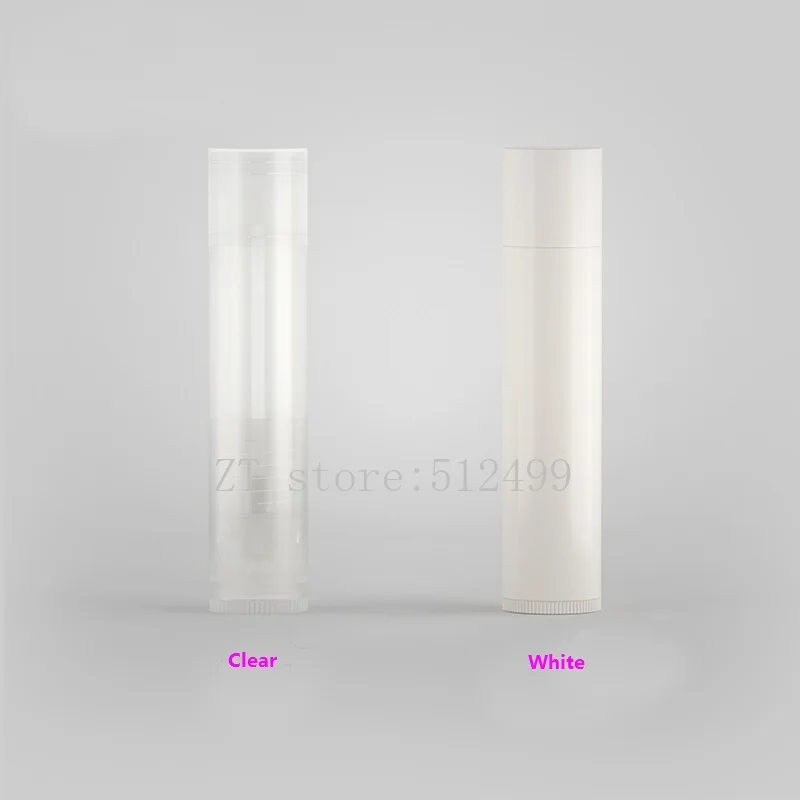 

100/200pcs 5g Empty PP White/Clear Lipstick Tube,DIY Portable Lip Balm Container, Refillable Cosmetics Lipstick Shell Packaging