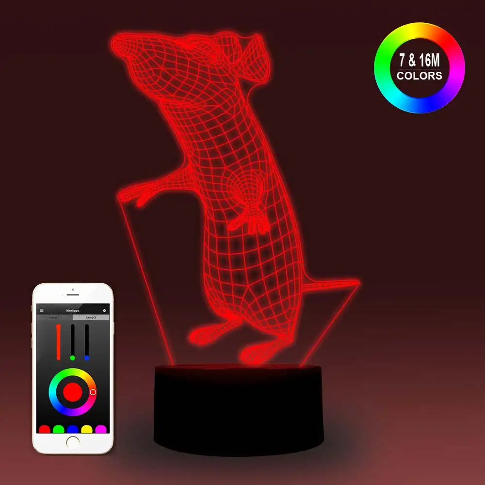NiteApps 3D Ratatouille крыса ночник настольная Иллюзия украшение лампа подарок на день