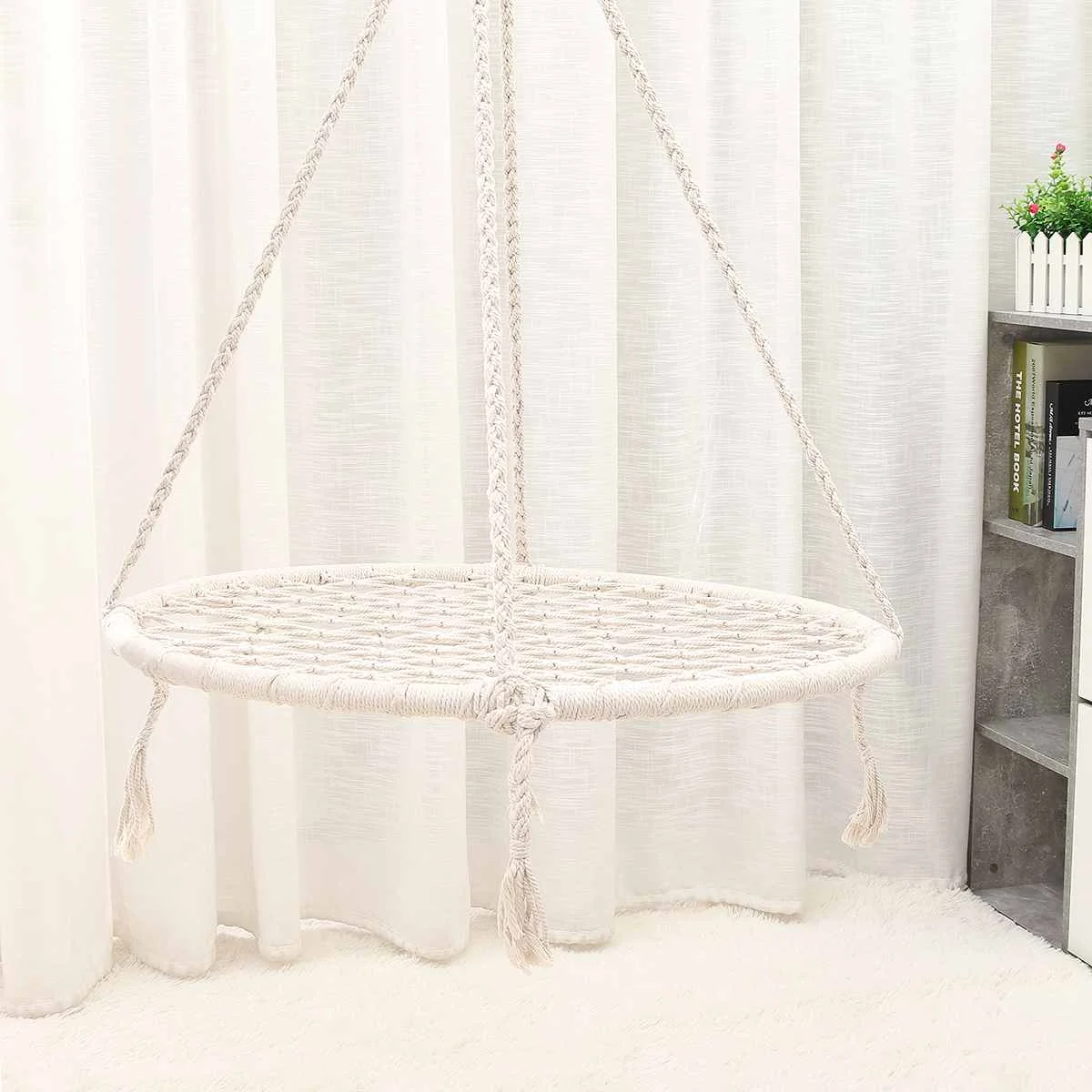 Детские круглые гнезда Качели Крытый и открытый вешалка детская сетка веревка