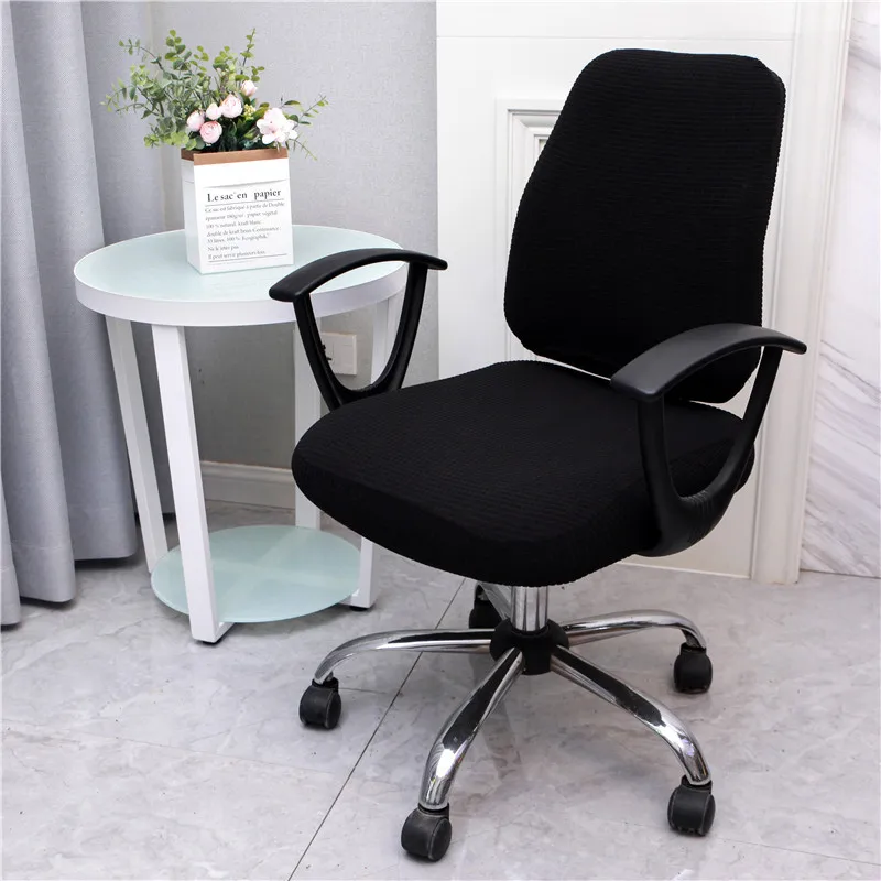 

Elastic Computer Office Chair Covers Polar Fleece Thicken Split Armchair Cover Rotating Desk Chair Slipcovers for Living Room