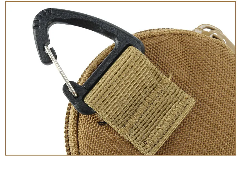 

Tactical Triangle Buckle Round Bag Portable Coin Purses Zipper Pocket Earphone Protection Bag